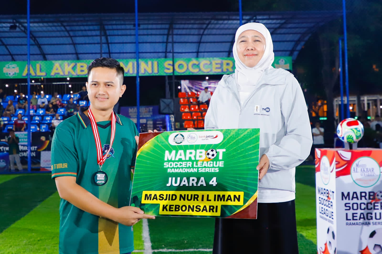 Gubernur Khofifah Indar Parawansa Apresiasi Marbot Soccer League sebagai Sarana Silaturahmi dan Olahraga