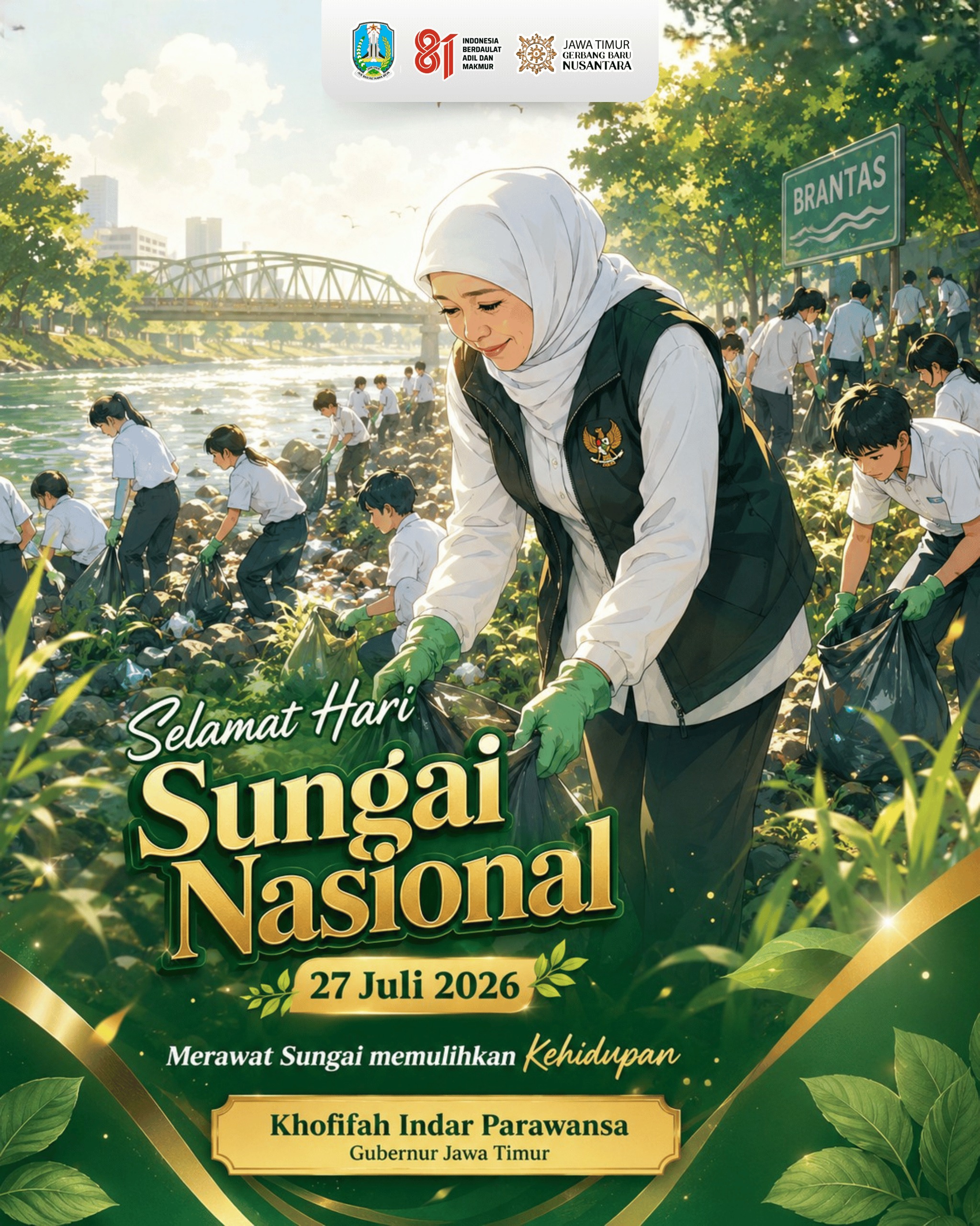 Pelestarian Sungai Tak Bisa Sendiri, Gubernur Khofifah Ajak Masyarakat Bangun Gerakan Bersama